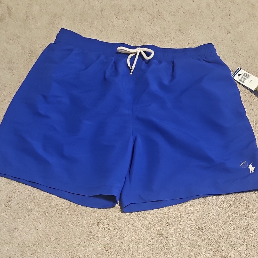 Polo by Ralph Lauren Blue Swim Trunks Elastic Waistband